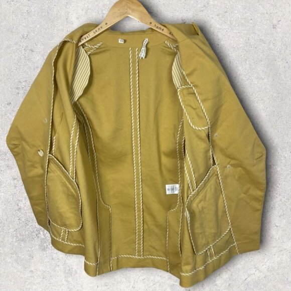 NEW Veronica Beard Double Breasted Linen Blazer Jacket Yellow Boyfriend Size‎ 8 - Picture 7 of 15